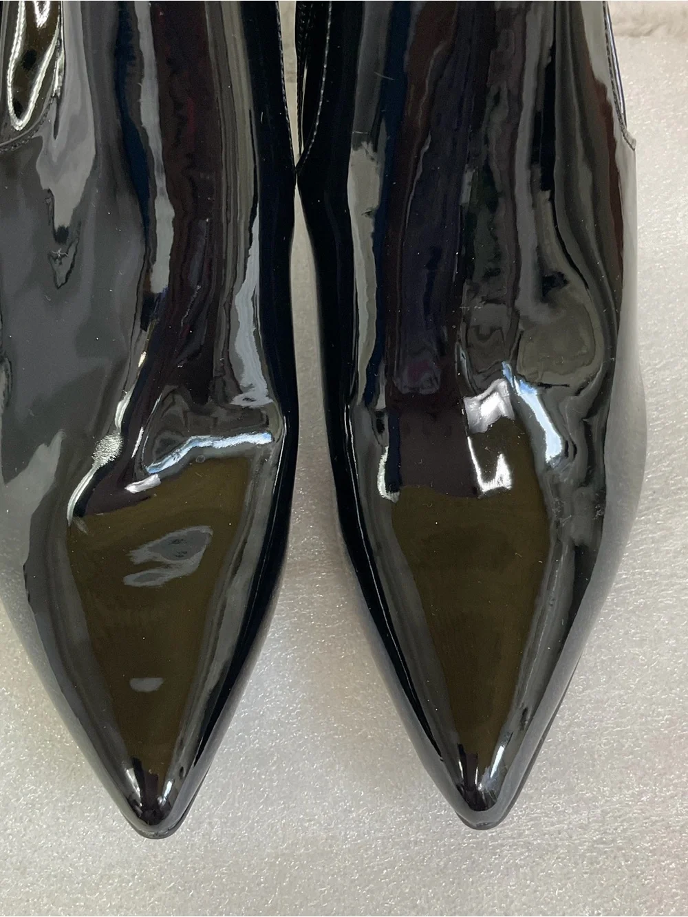 New Steve Madden Viktory Black Patent Pointed-Toe Over the Knee Boots Size 8.5M
